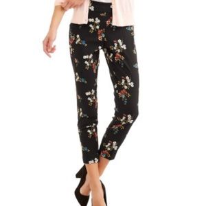 Floral Chino Pull on Skinny Work Pants M